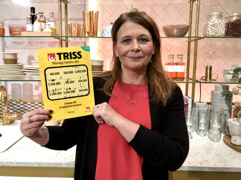 Jessica från Krylbo vann 100 000 kronor på Triss i tv som går till en shoppingrunda och träningsresa.