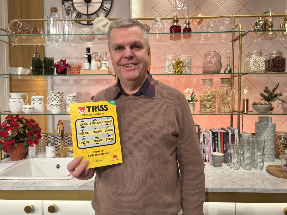 Pensionären Anders från Tidaholm vann 100 000 på Triss