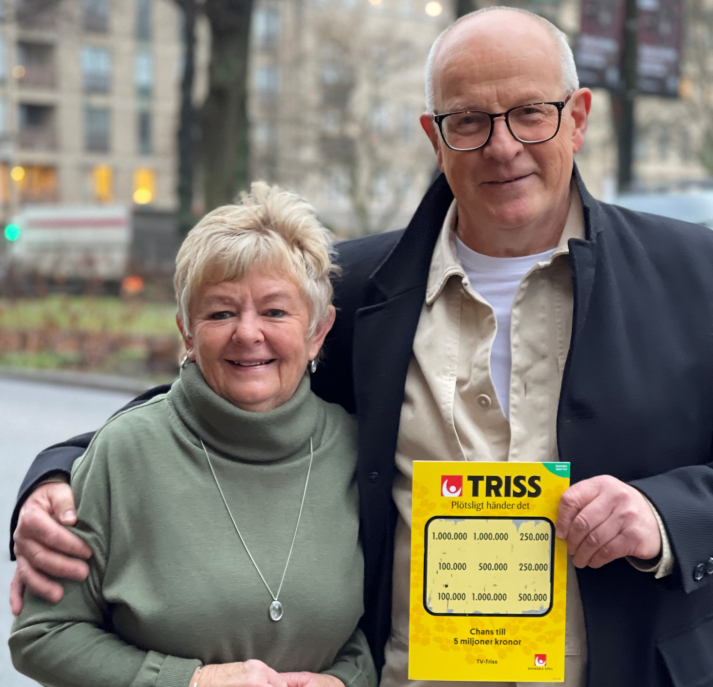 Rita och Bengt från Göteborg skrapade fram en miljon kronor på Triss i direktsändning i TV4 Nyhetsmorgon under onsdagen.