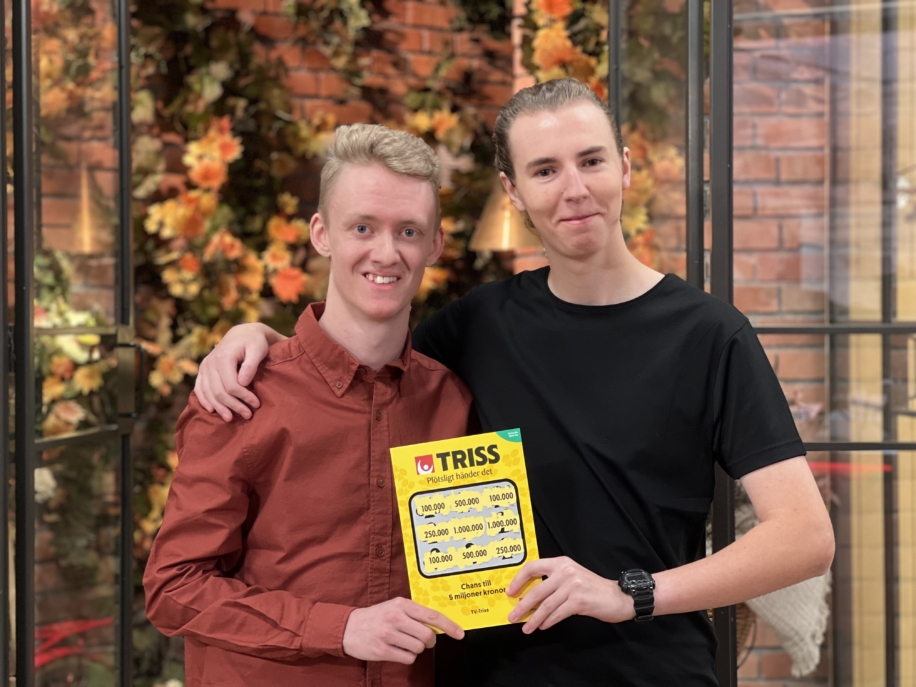 William och Lucas från Örebro vann 100 000 kronor på TV-Triss i Nyhetsmorgon.
