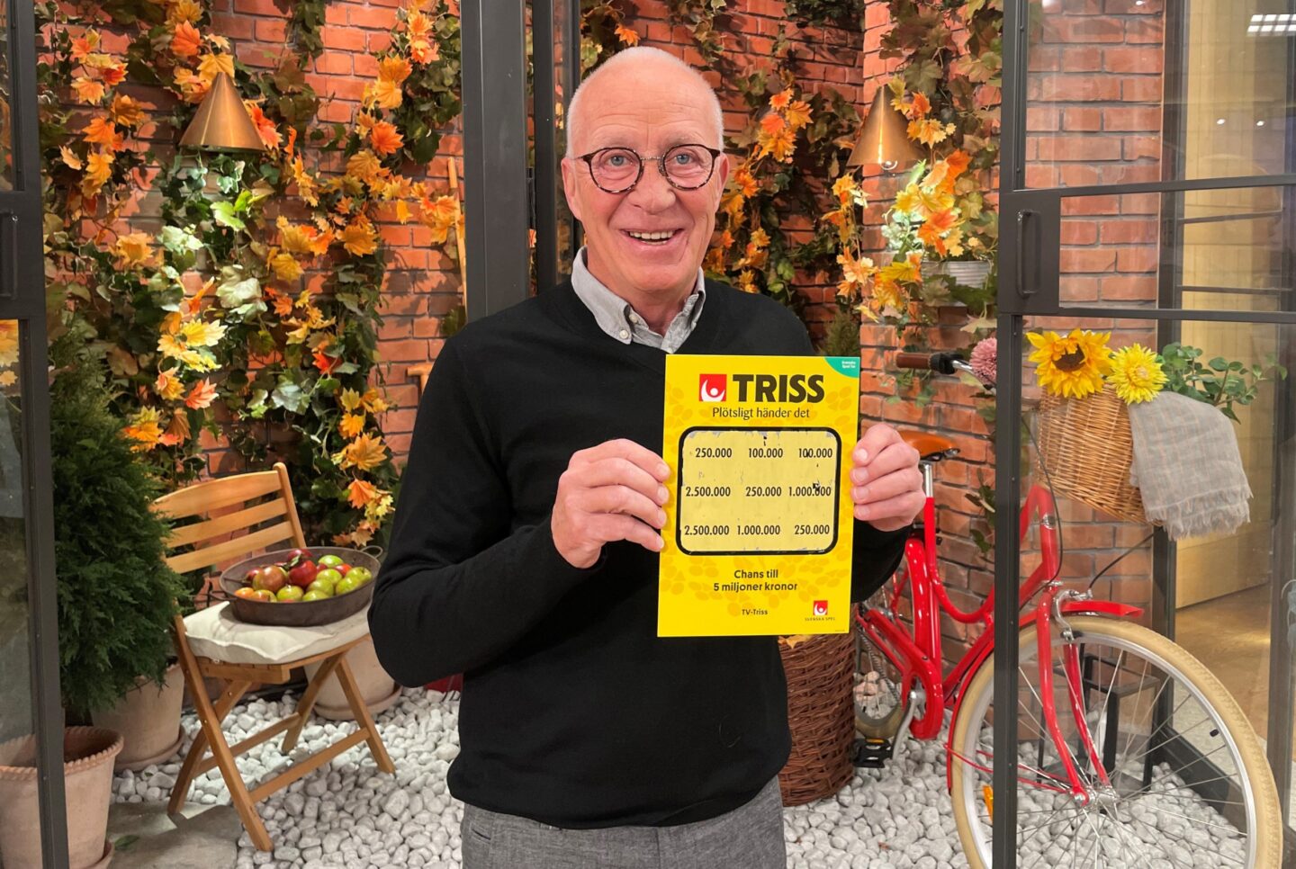 Bjarne från Borås vann en kvarts miljon på Triss i tv