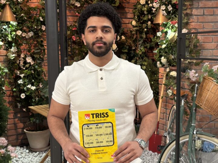 21-årige Ahmed från Växjö skrapade Triss i tv – vann 100 000 kronor