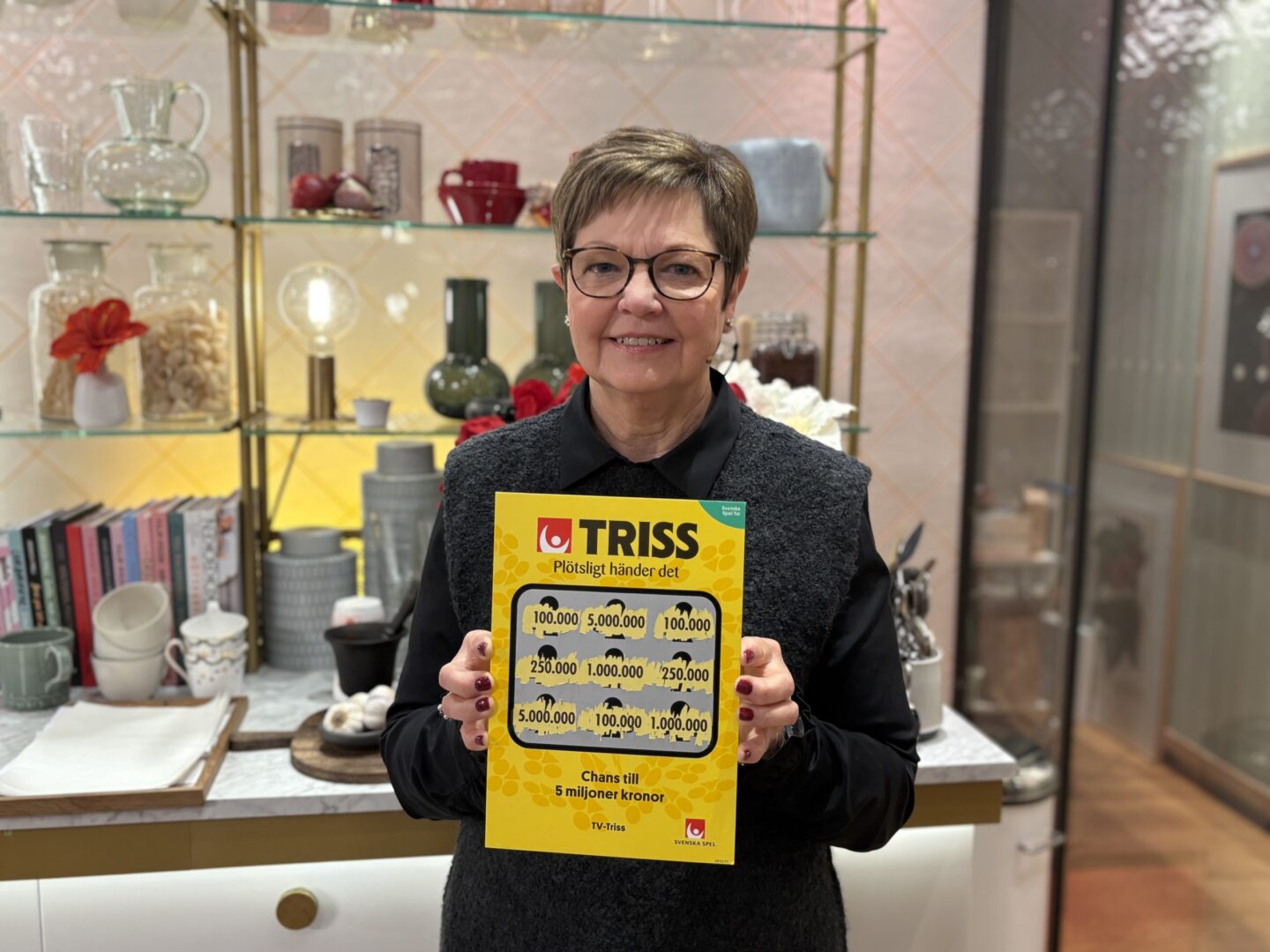 Margareta från Skara skrapade fram 100 000 kronor på Triss i tv