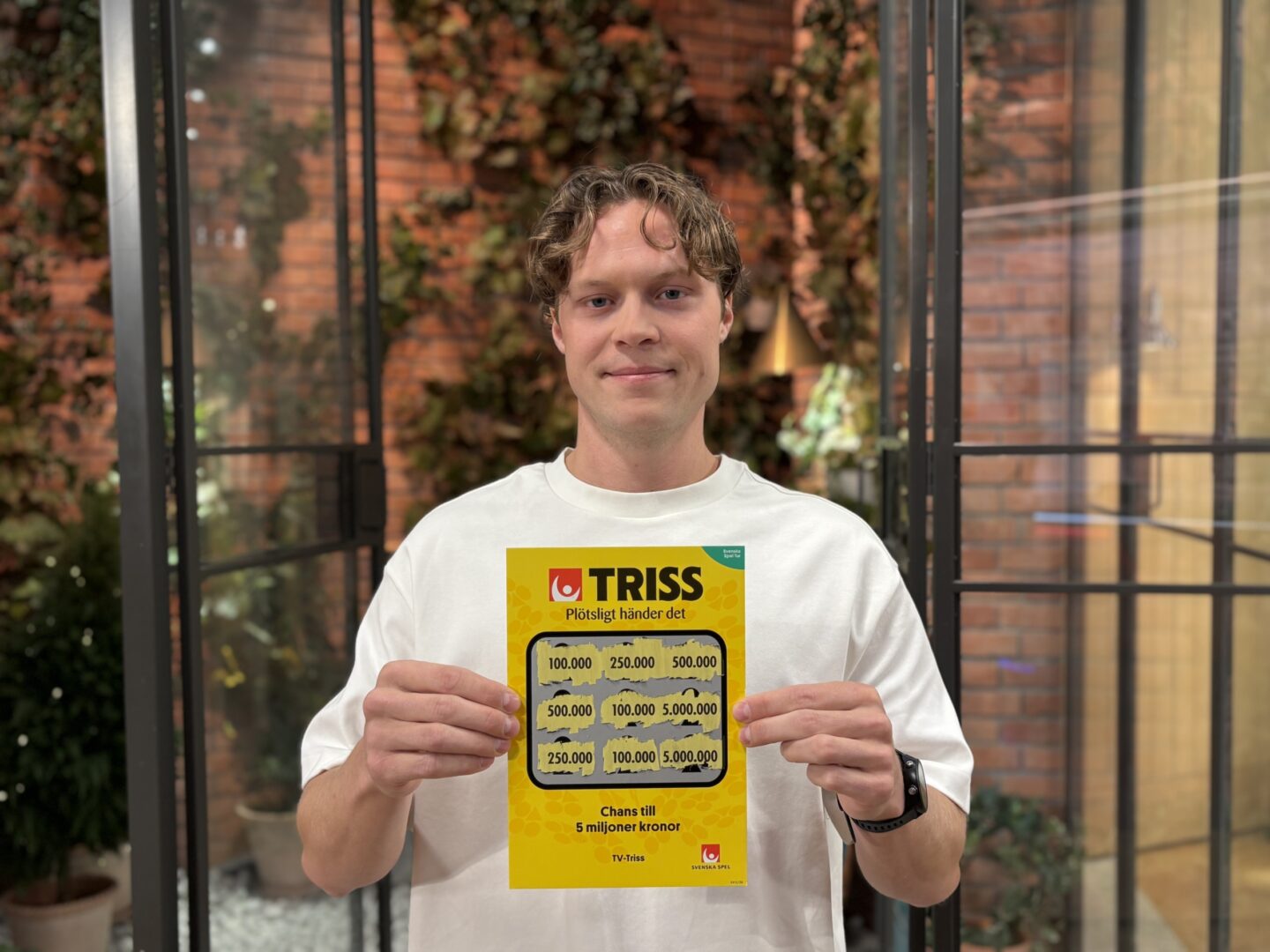 Mattias från Malmö skrapade Triss i tv - vann 100 000 kronor