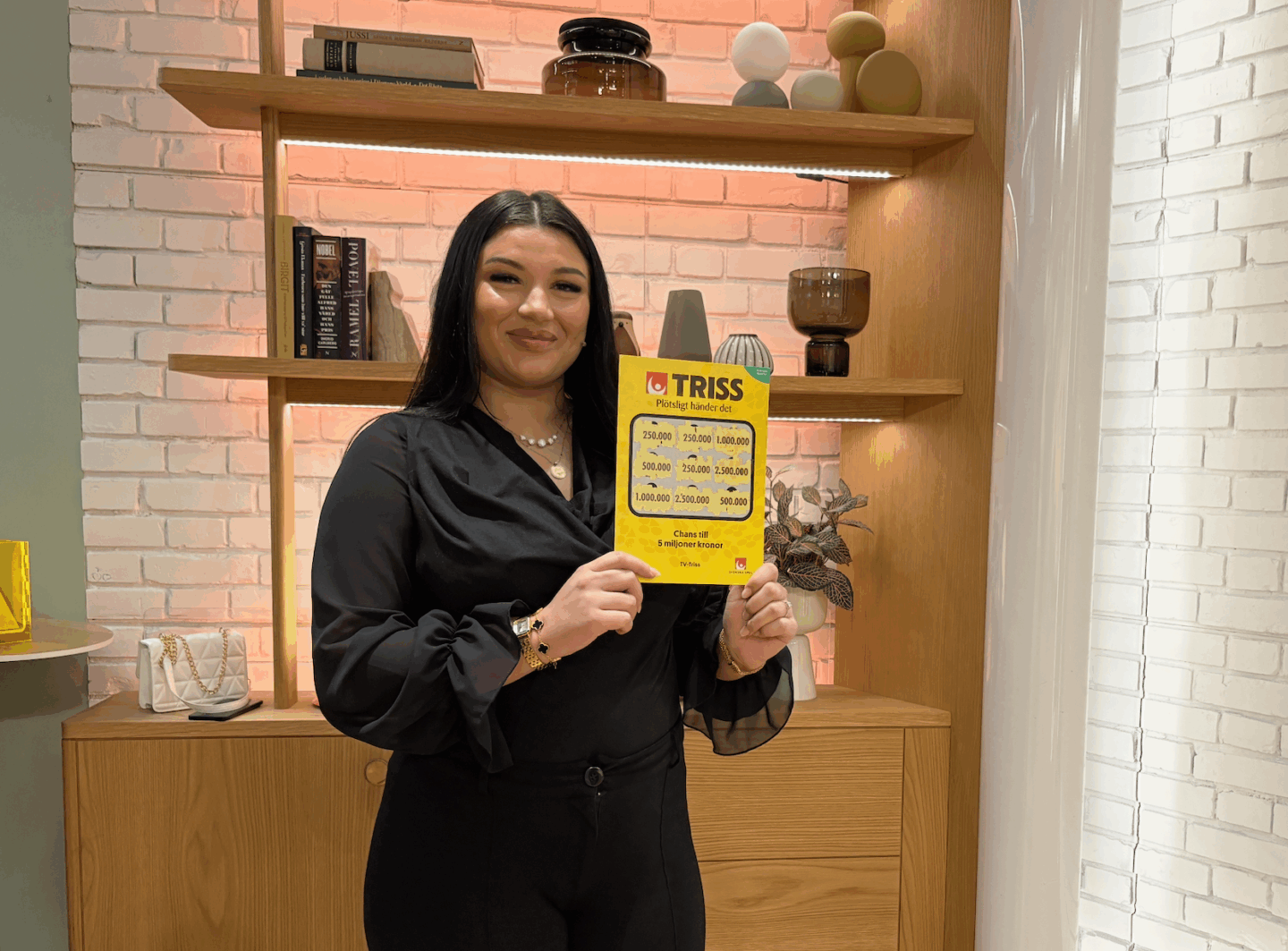 23-åriga Adrijana från Borås vann en kvarts miljon på Triss i tv
