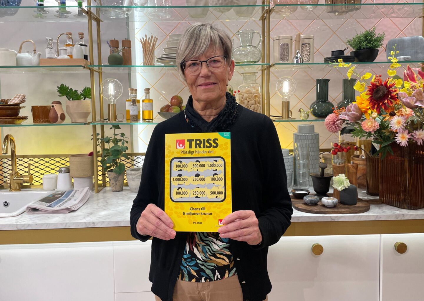 Christin från Rydaholm skrapade Triss i tv – firar med familjen