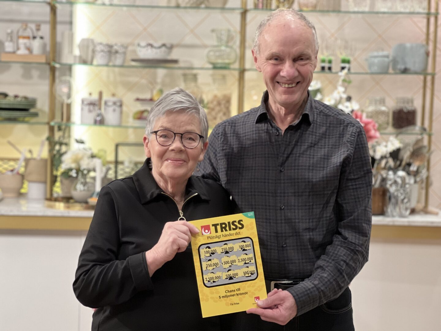 Ann-Britt och Anders från Värnamo vann 100 000 kronor på TV-Triss i TV4 Nyhetsmorgon.