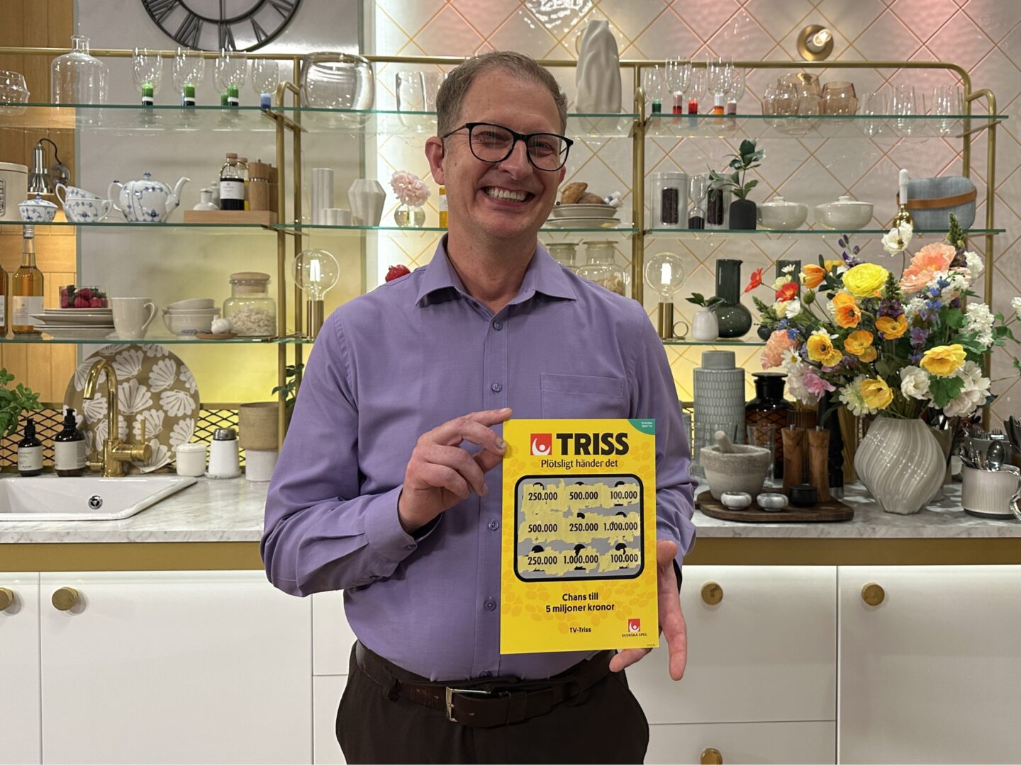 Lokföraren Erik i Stråtjära vann en kvarts miljon på Triss i tv