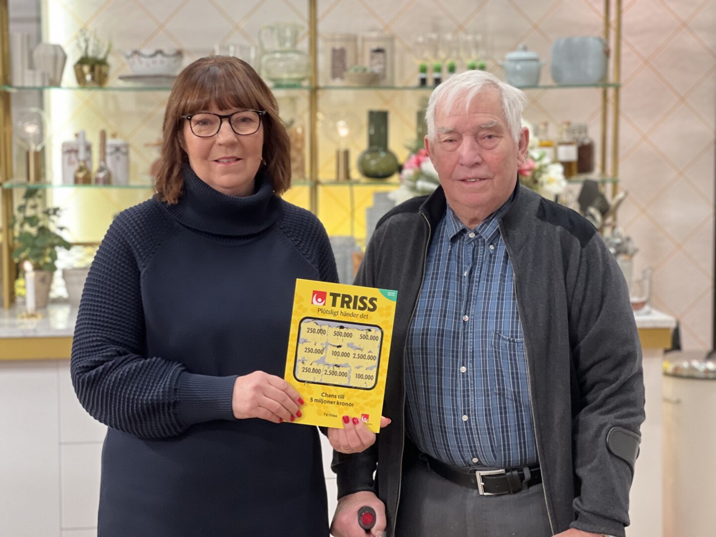Dottern Lena och pappa Bertil var tisdagens TV-Trissvinare i TV4 Nyhetsmorgon.