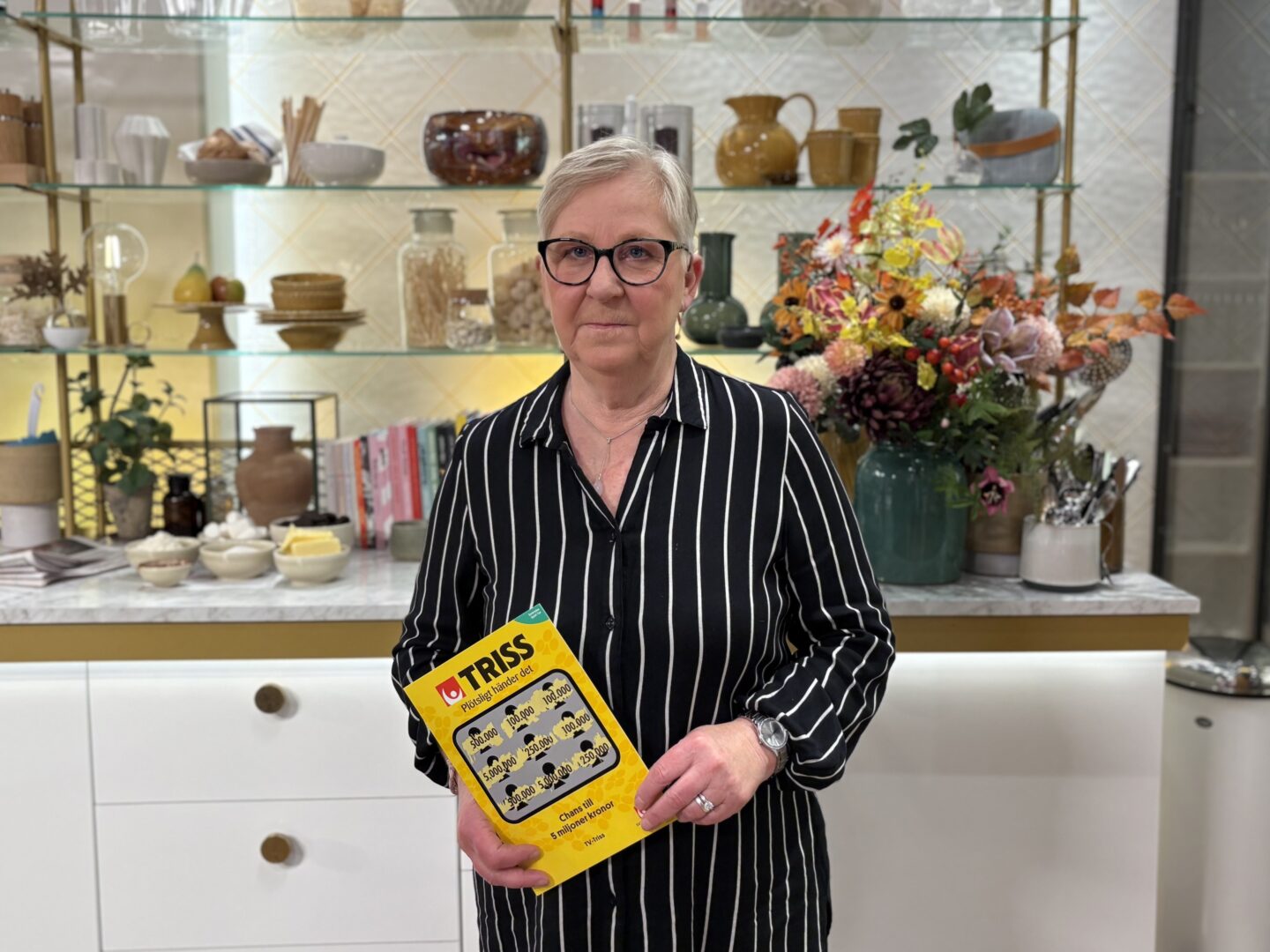 Lillemor från Ekeby skrapade fram 100 000 kronor på Triss i tv