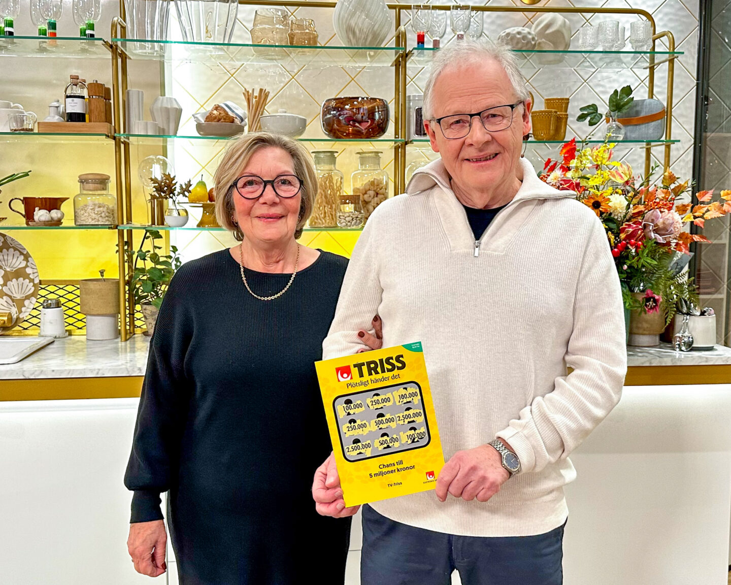 Eva och Bertil från Luleå vann 100 000 kronor på Triss i tv unders onsdagsmorgonen. Nu ska paret åka på en skidresa och fira en extra fin jul.