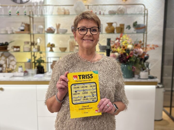 Carina från Alvesta skrapade fram en kvarts miljon kronor på Triss i tv