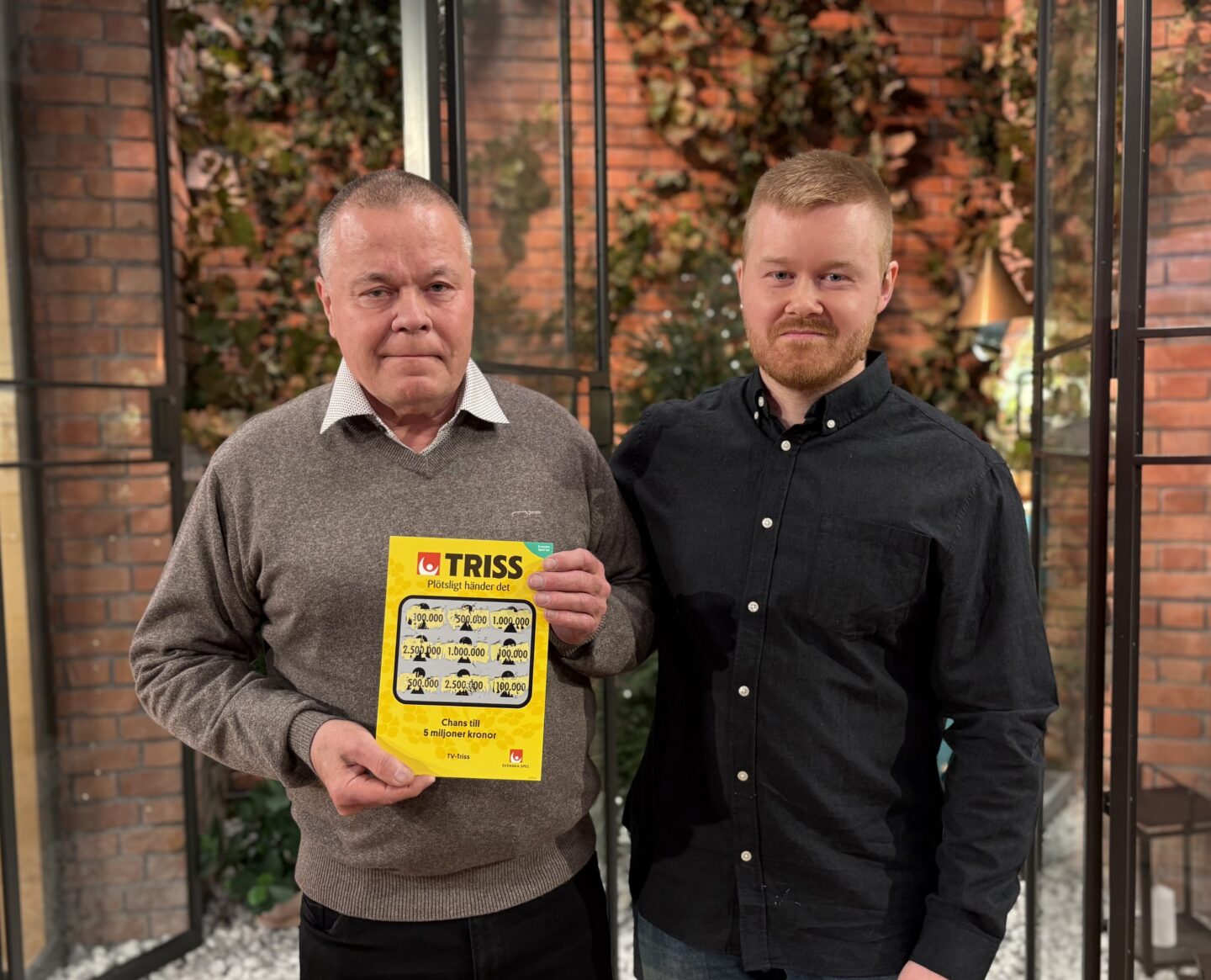 Martin skrapade fram 100 000 kronor på Triss i tv åt sin pappa Rolf