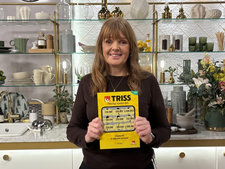 Maria från Torslanda skrapade fram en kvarts miljon kronor på Triss i tv