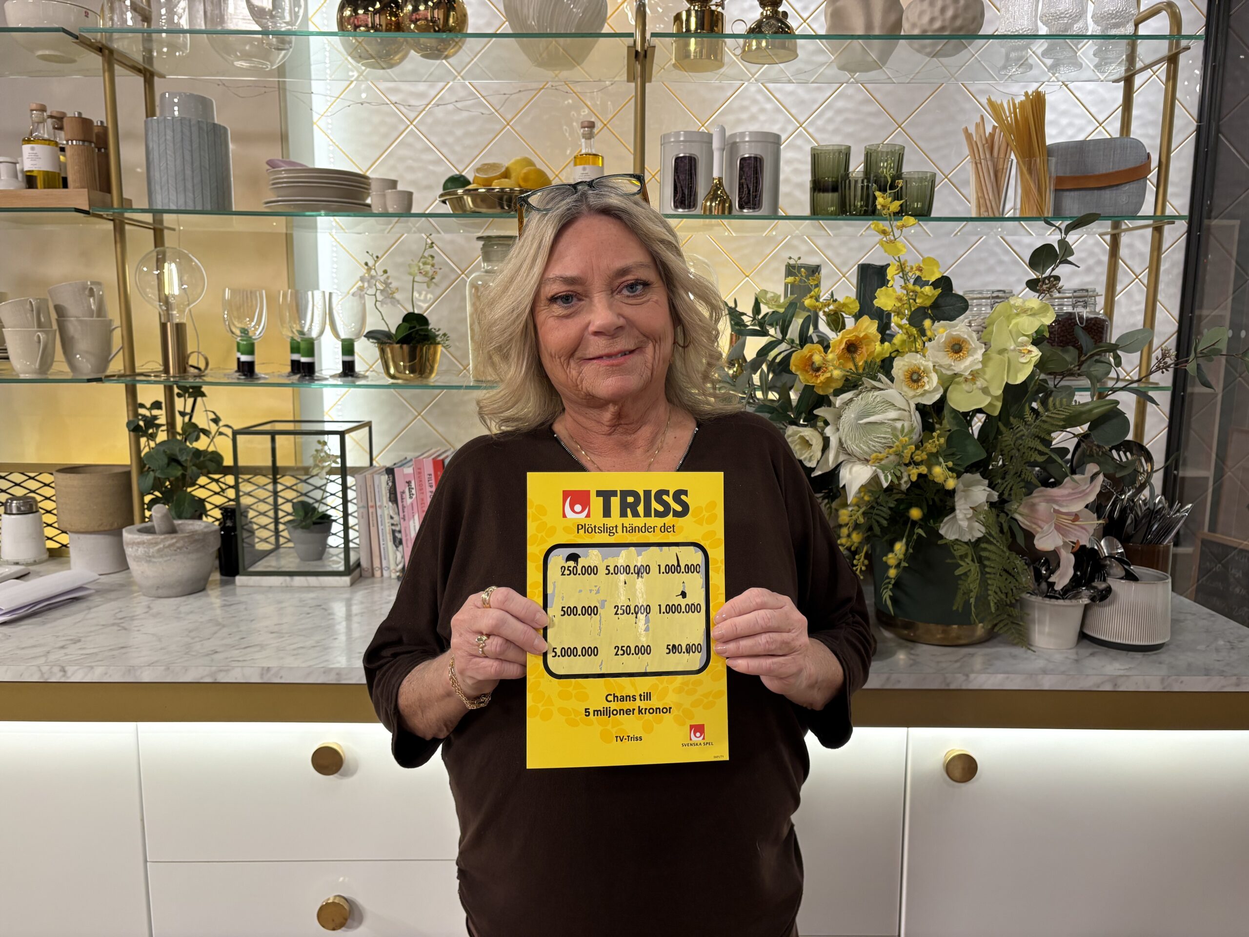 Cecilia från Brastad skrapade fram en kvarts miljon på Triss i tv