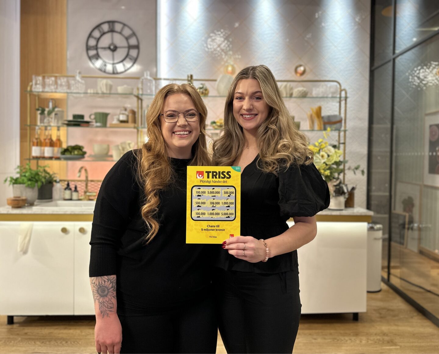 Onsdagsmorgonen blev allt annat än vanlig för systrarna Julia från Rättvik och Sofia i Stockholm. En Trisslott som Sofia fått i julklapp av Julia blev starten på ett Trissäventyr som slutade med 100 000 kronor i direktsänd tv. För vinsten väntar både ökad trygghet, avbetalade studielån och en gemensam resa till London.