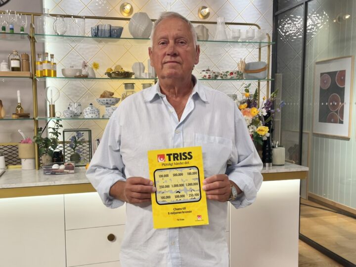 . Under torsdagens direktsändning skrapade 72-årige Stefan från Göteborg fram en vinst på 100 000 kronor på Triss.