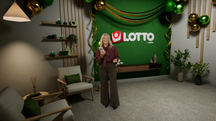 Karin i Lotto-studion.