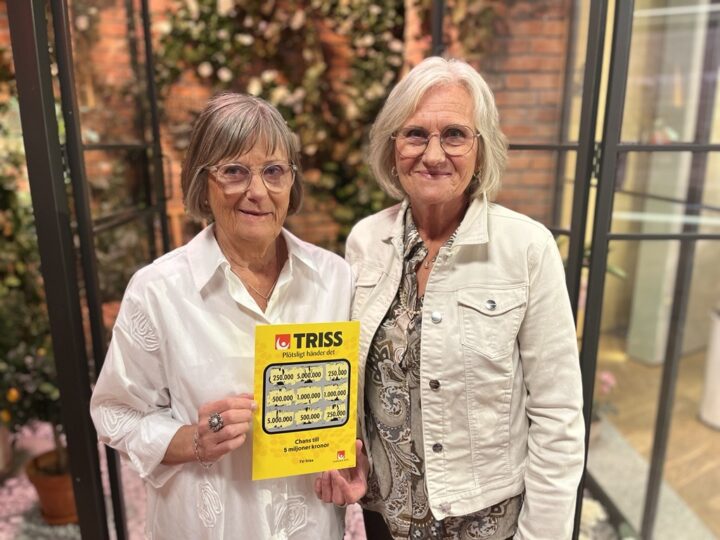 Mary från Tranås efter att ha skrapat fram 250 000 kronor på Triss i TV4 Nyhetsmorgon.