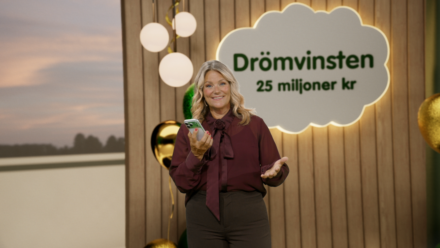 Karin i Lotto-studion.