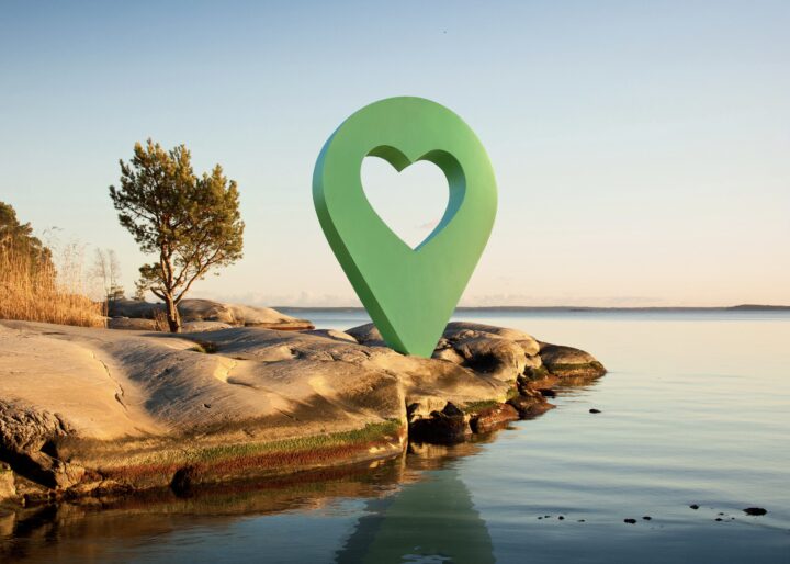 Karta över en vinnande lyckoplats i Borås kommun.