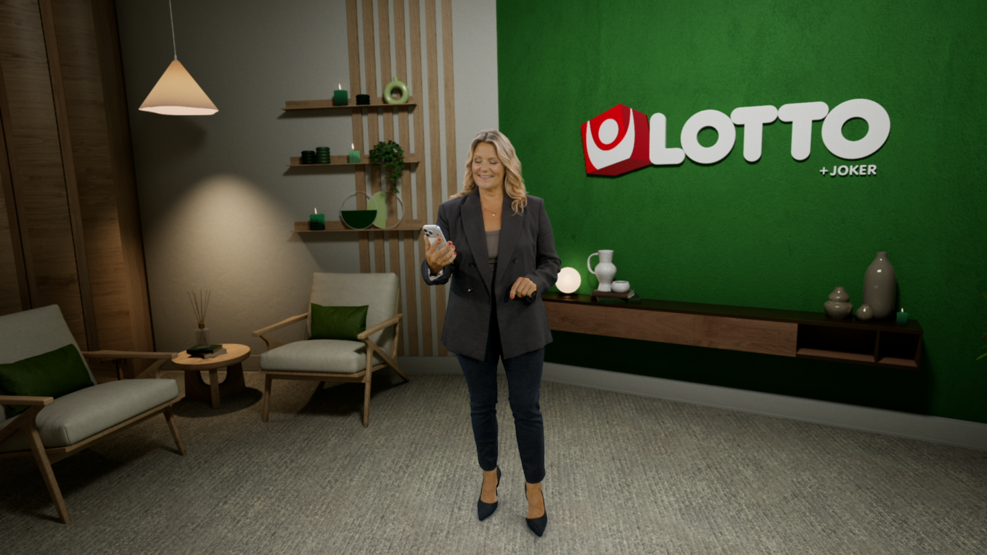 Karin i Lottostudion.