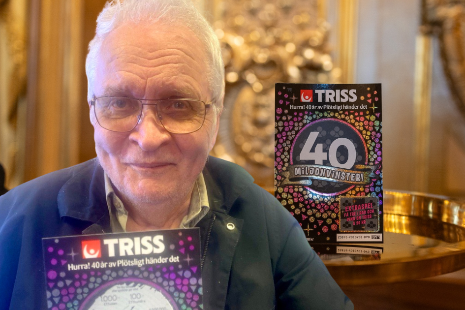 Roger från Umeå vann en miljon kronor på Triss Jubileumslotten på Triss 40-årsdag.