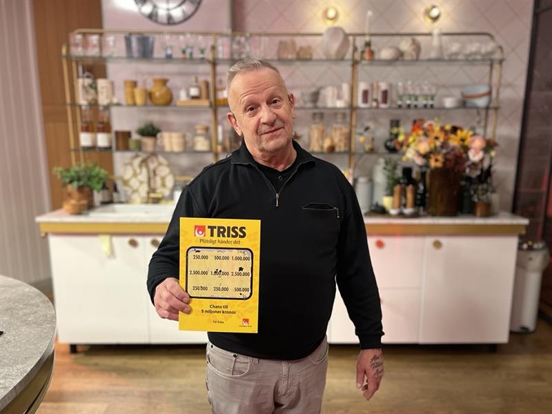 Stefan från Gävle vann 250 000 kronor på Triss i TV4 Nyhetsmorgon.