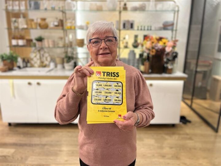 Yvonne från Falkenberg vann 250 000 kronor på Triss i TV4 Nyhetsmorgon.